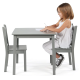 Детска дървена маса с 2 столчета сива