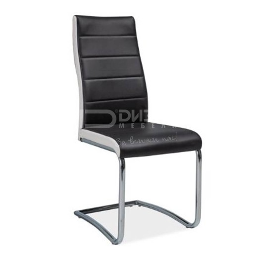 Трапезен стол h353 черно/бяло/хром